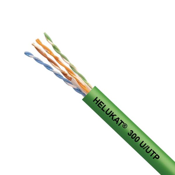 Network cable Cat6 Utp Helukat 300 4x2 awg24.1 green Helukat all copper with green LSZH cover min