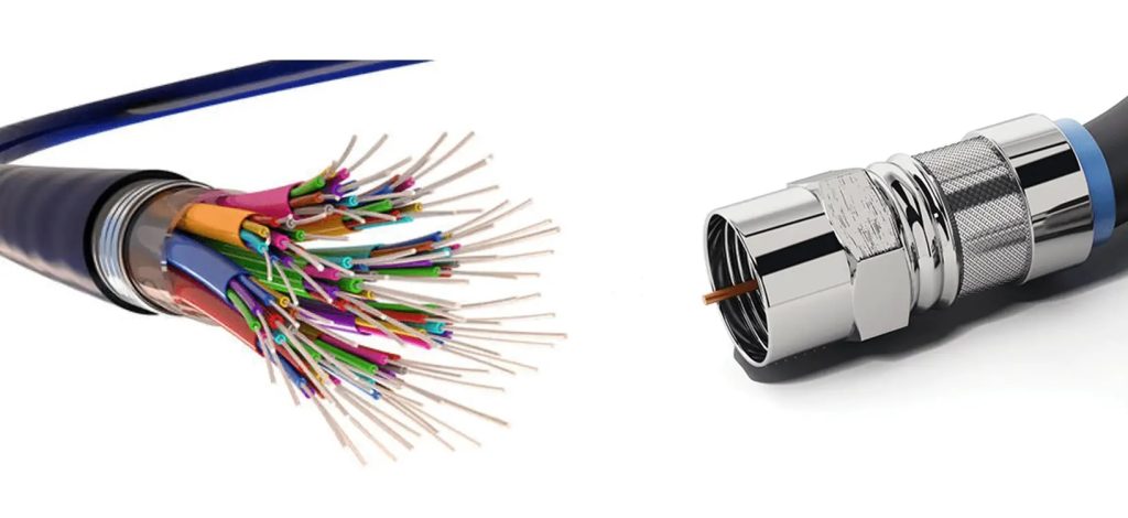 coaxial cable and fiber optic cable