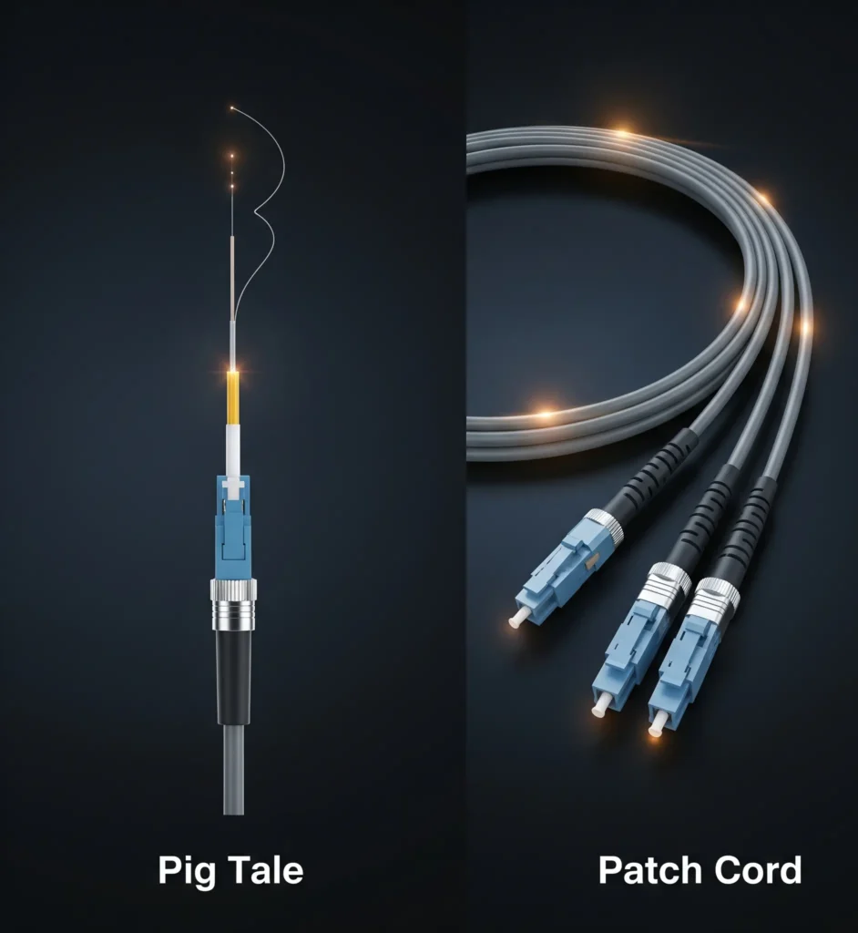 تفاوت پیگتیل فیبر نوری و پچ کورد فیبر نوری چیست؟