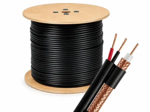 خرید و قیمت کابل کواکسیال ترکیبی روکش مس Rg59 0.6/64 (Awg 2*24)