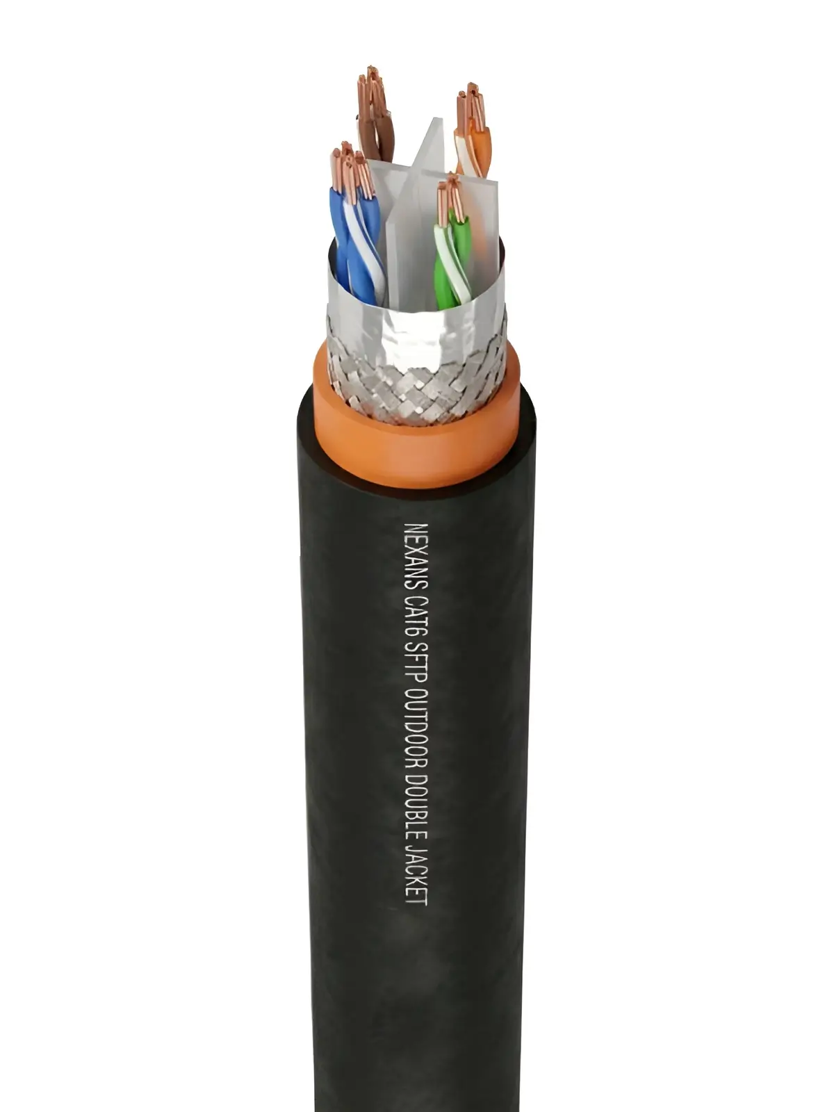 Nexans Cat6 SFTP Outdoor Double-Jacket Channel Test Cable کابل شبکه تست فلوک چنل اوت دور دابل جکت نگزنس Cat6 Sftp