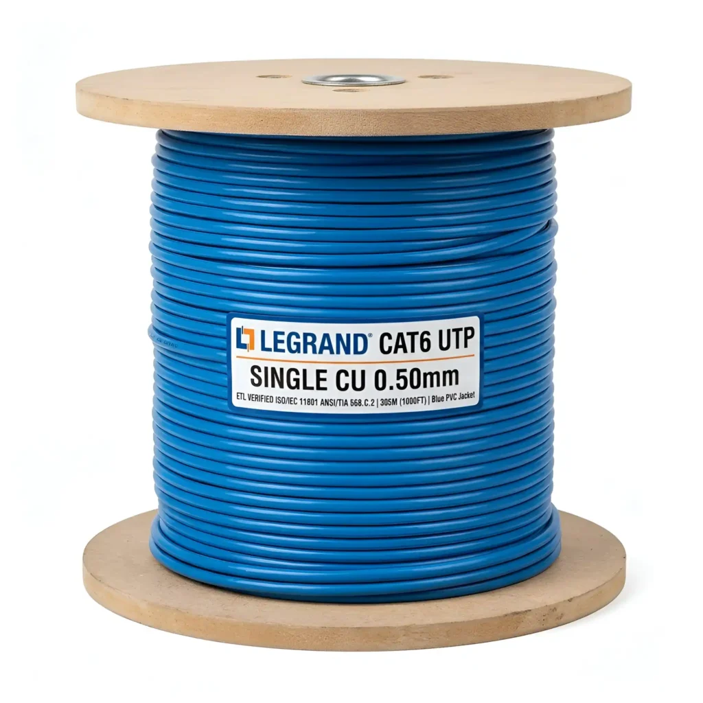 کابل شبکه تمام مس سینگل شده طرح تست لگراند Cat6 Utp 0.50