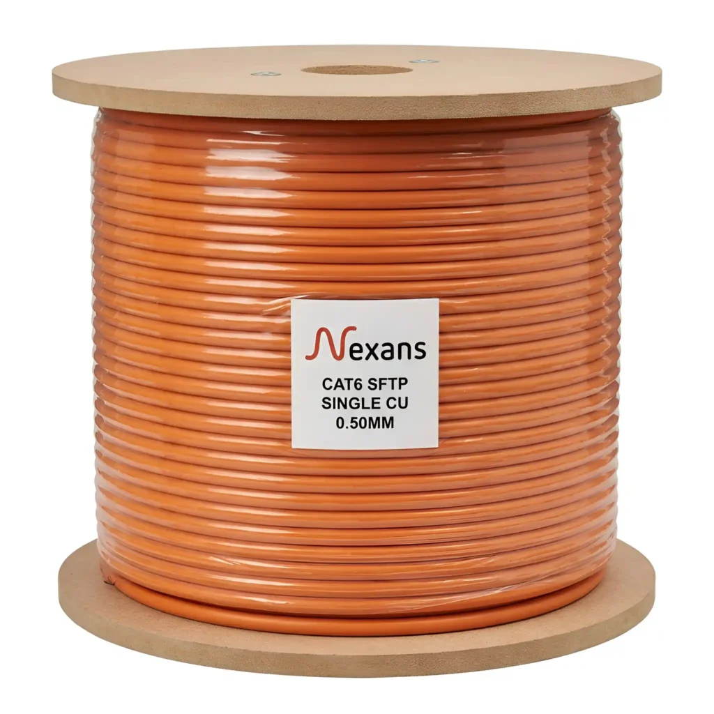 کابل شبکه تمام مس سینگل شده طرح تست نگزنس Cat6 Sftp 0.50