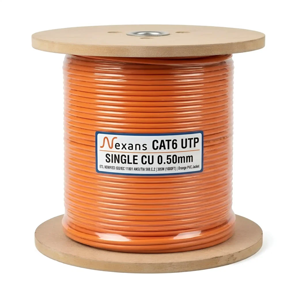 کابل شبکه تمام مس سینگل شده طرح تست نگزنس Cat6 Utp 0.50