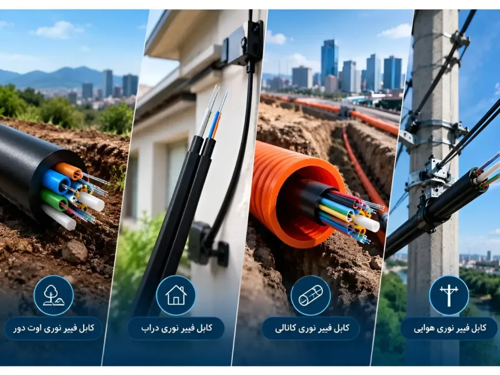 انواع کابل فیبر نوری